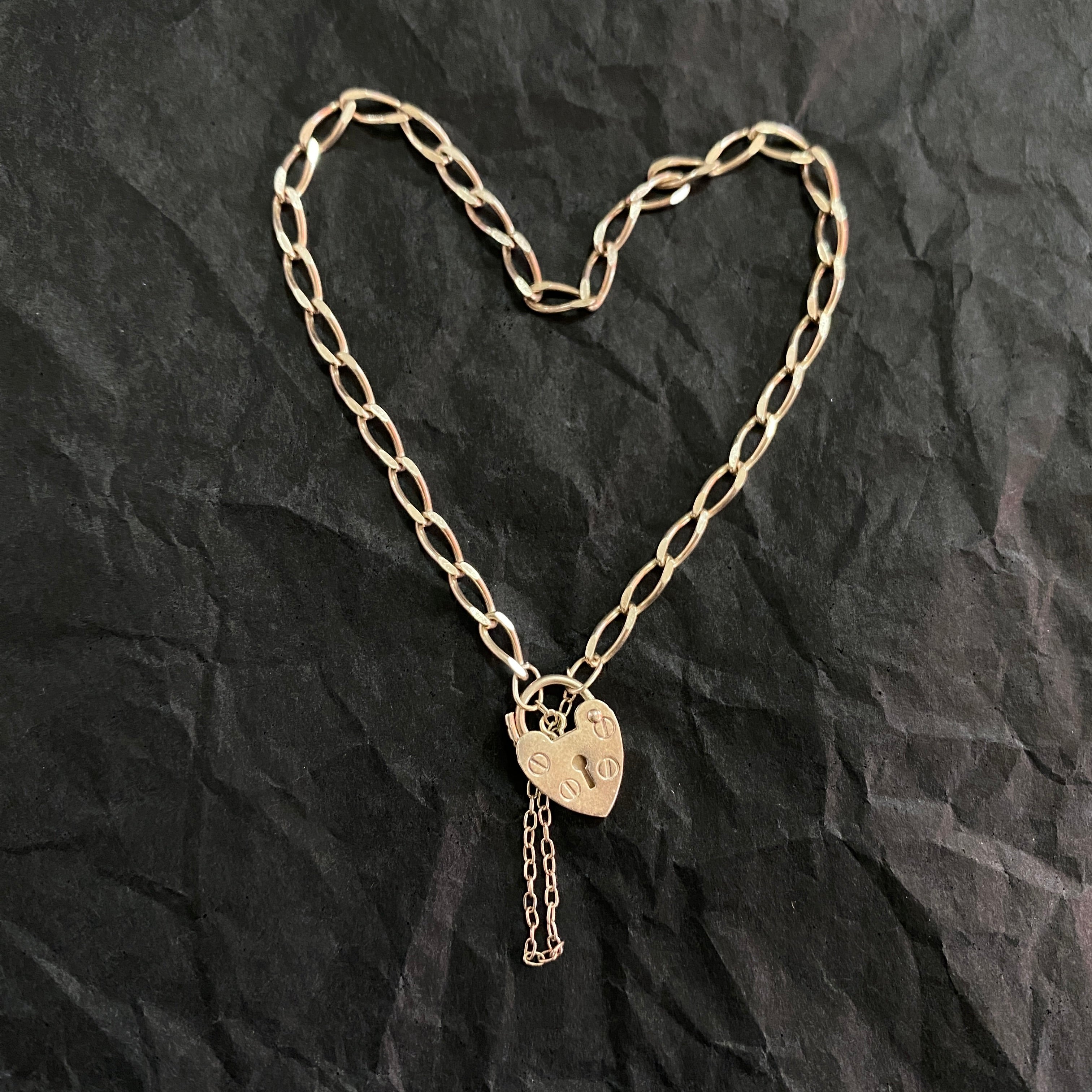 Vintage Heart Padlock Bracelet 2