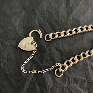 Vintage Thick Heart Padlock Bracelet