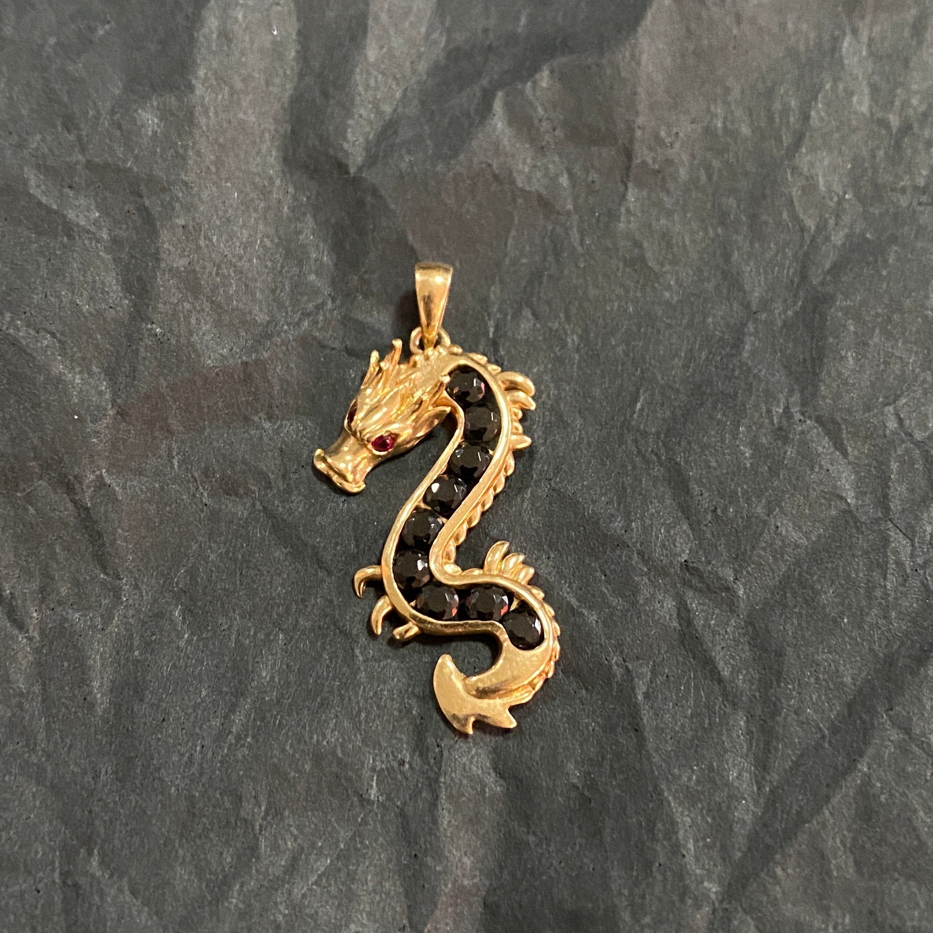 Vintage 9ct Gold Dragon Pendant