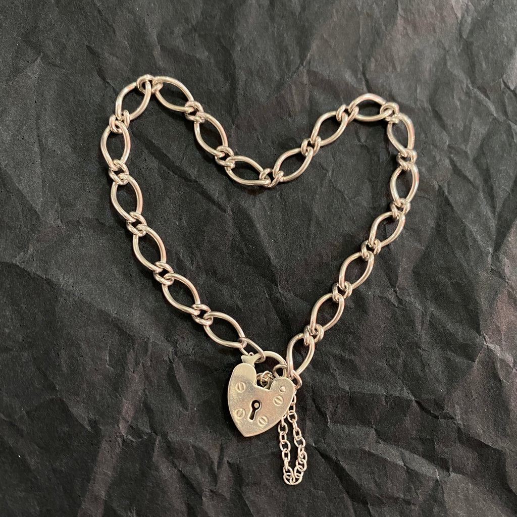 Vintage Heart Padlock Bracelet 1