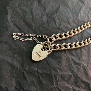 Vintage Thick Heart Padlock Bracelet