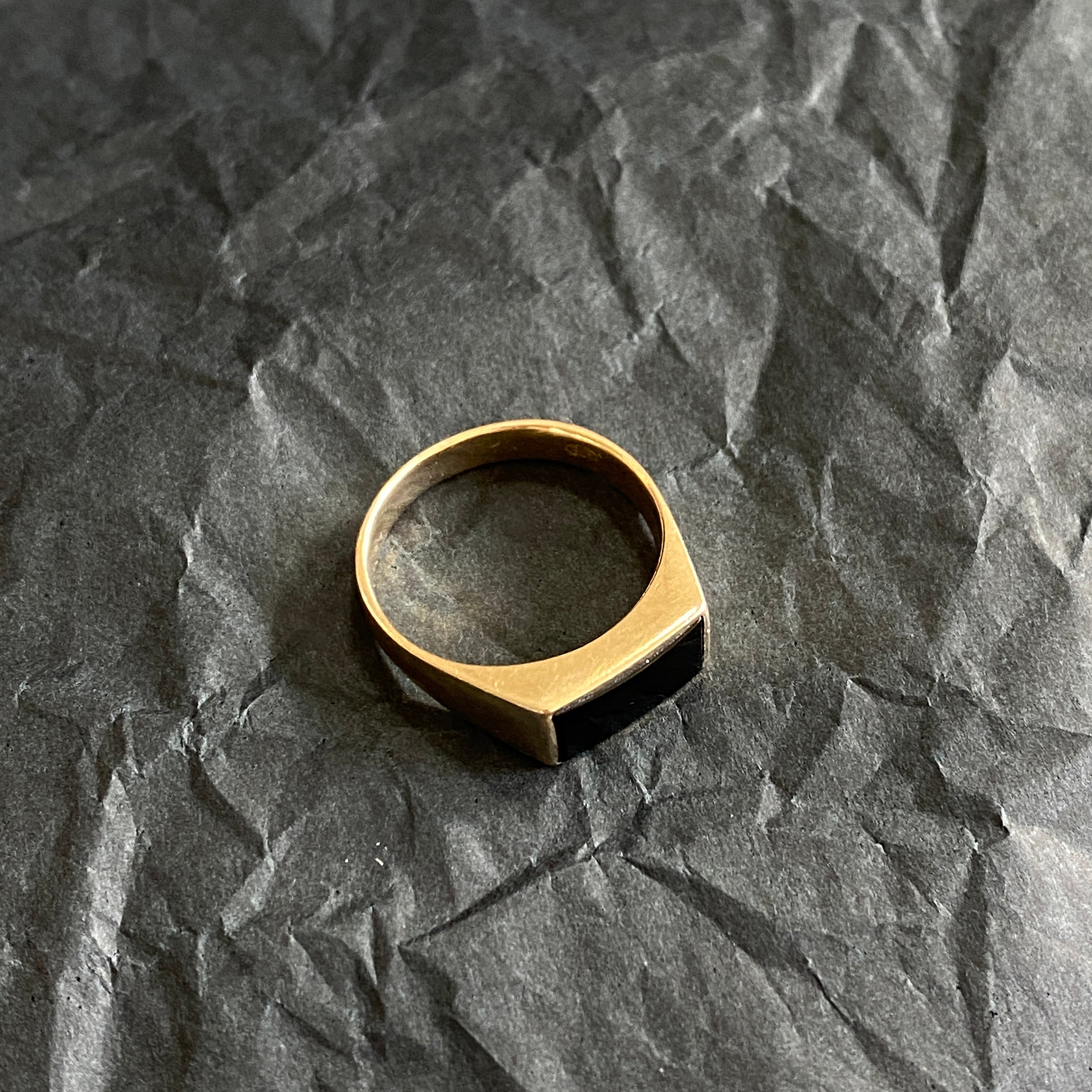 Vintage 9ct Gold Black Onyx Signet