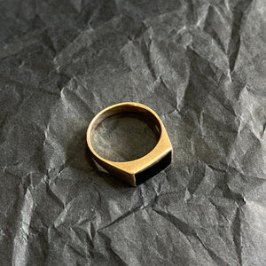 Vintage 9ct Gold Black Onyx Signet