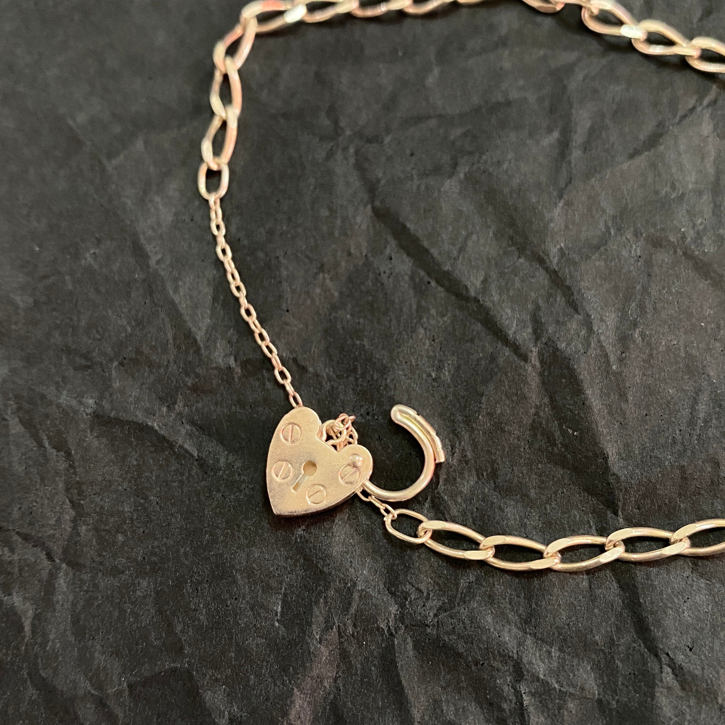 Vintage Heart Padlock Bracelet 2