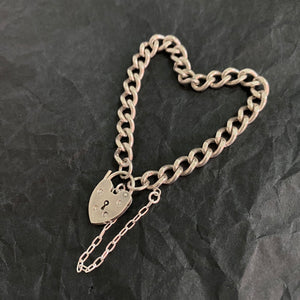 Vintage Thick Heart Padlock Bracelet