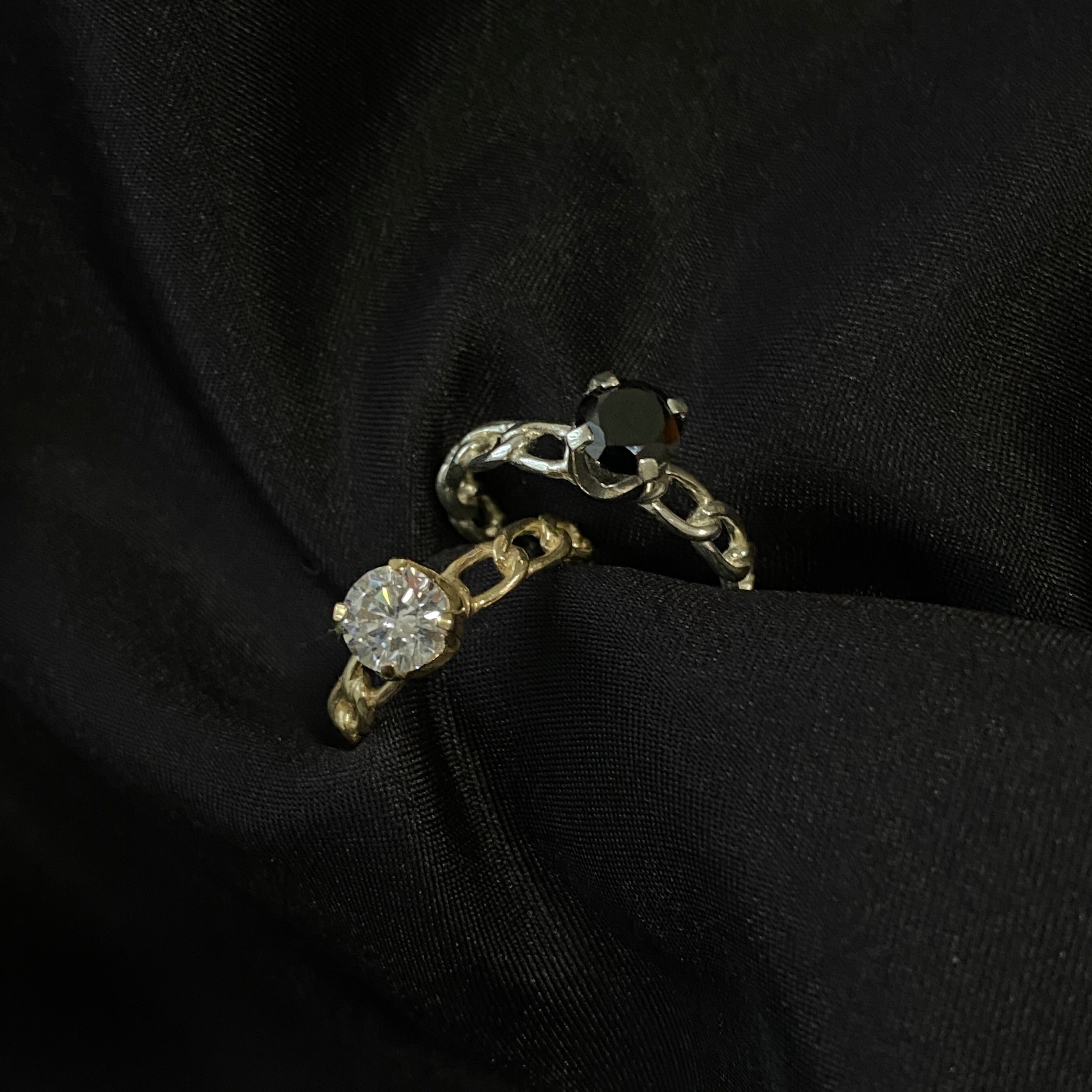 Chain Link Stone Ring