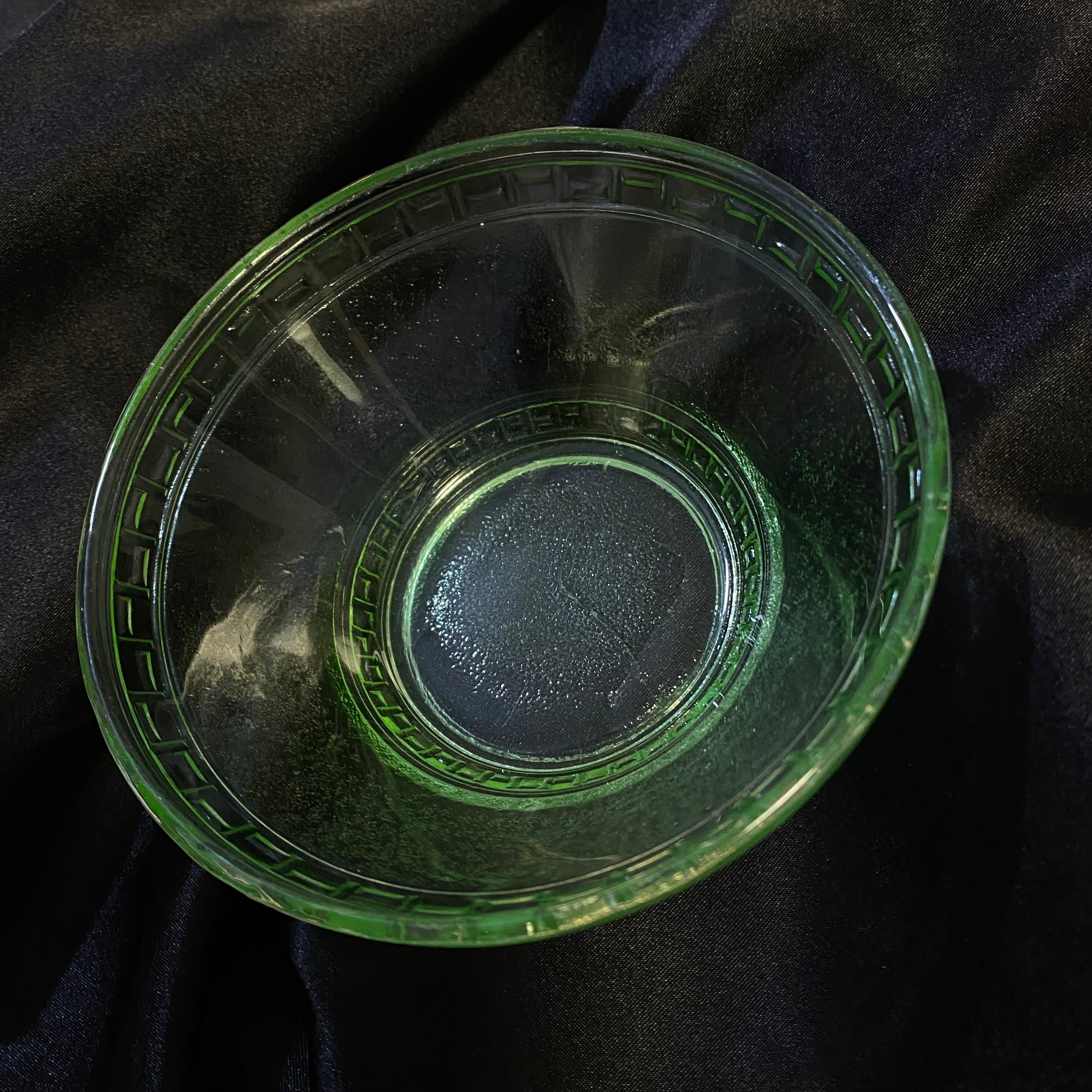 Green 1930's Glass Dish 1.