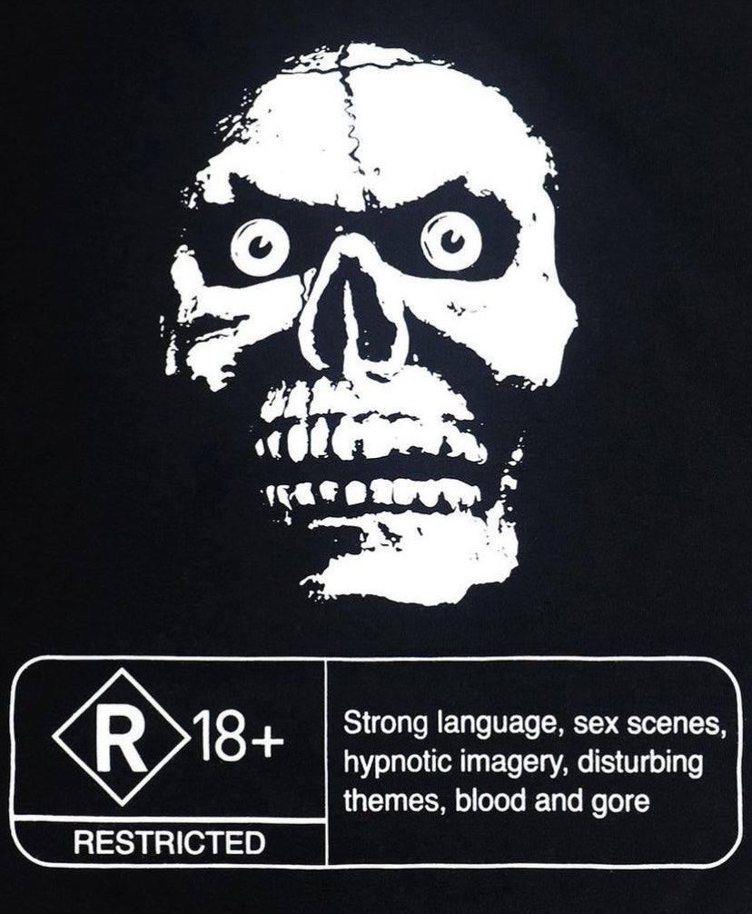 R18+ Restricted Skull Shirt.