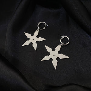 Throwing Star Earrings.