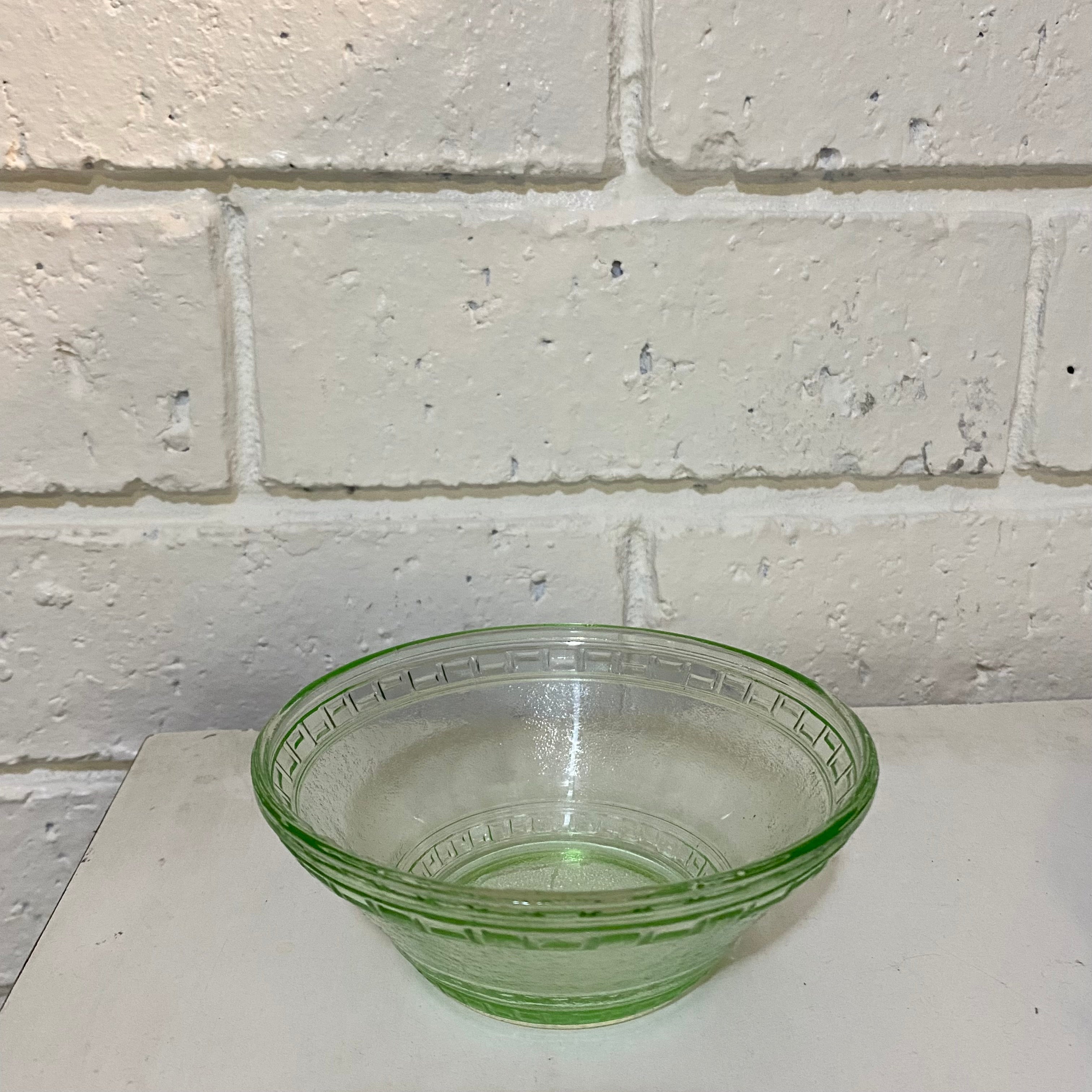 Green 1930's Glass Dish 1.