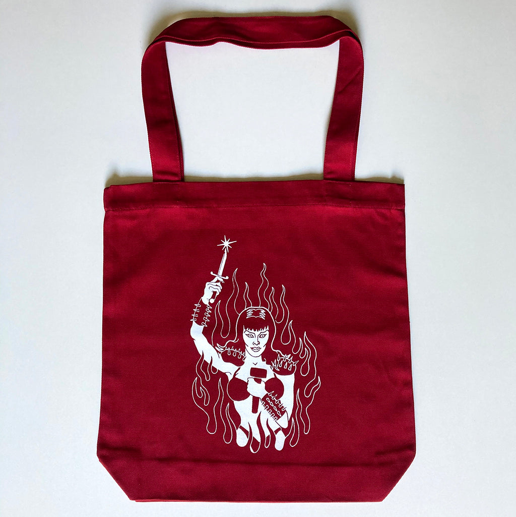 Metal Babe Tote Bag - Blood Red.