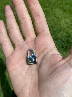 Small Opal Padlock Pendant.