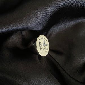 Sister Silver Signet Ring.